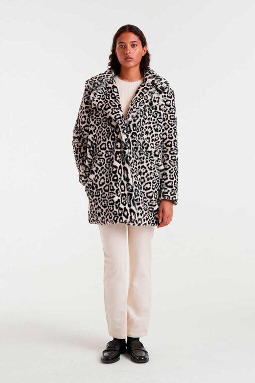 leopardo soft faux-fur coat Beige-1