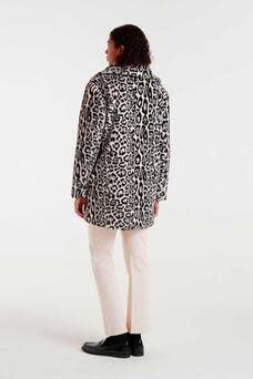 leopardo soft faux-fur coat Beige-3