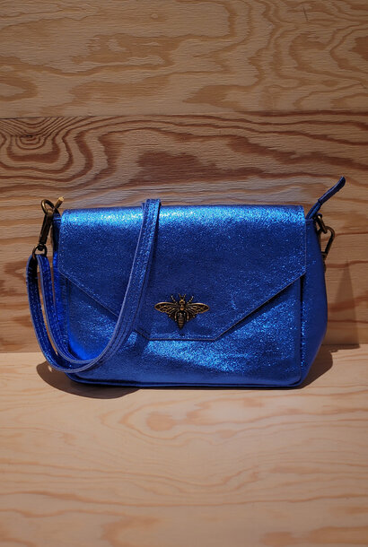 Bya metalic leather dragonfly bag Cobalt