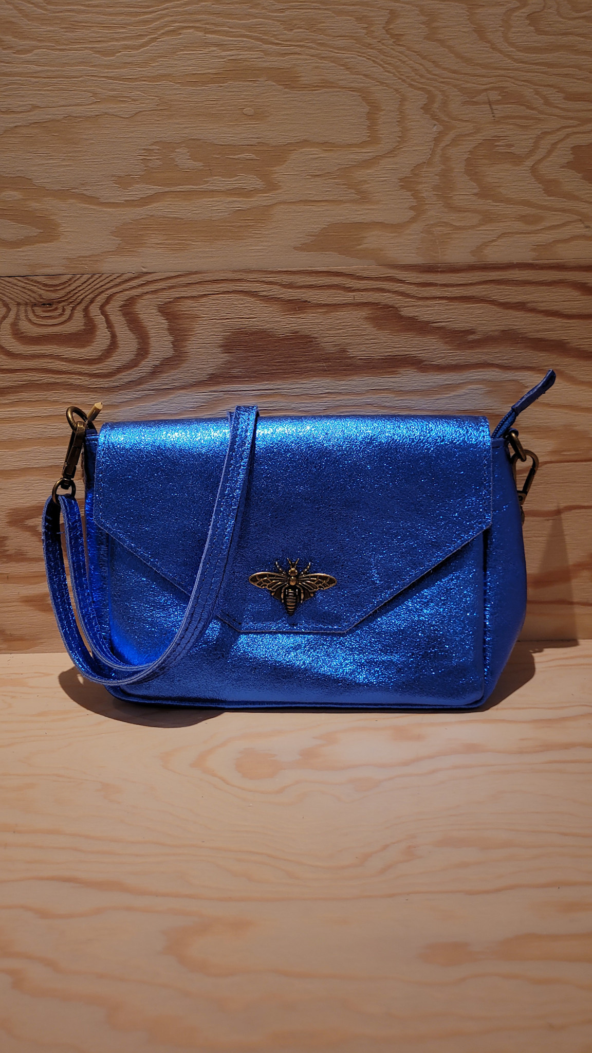 Bya metalic leather dragonfly bag Cobalt-1