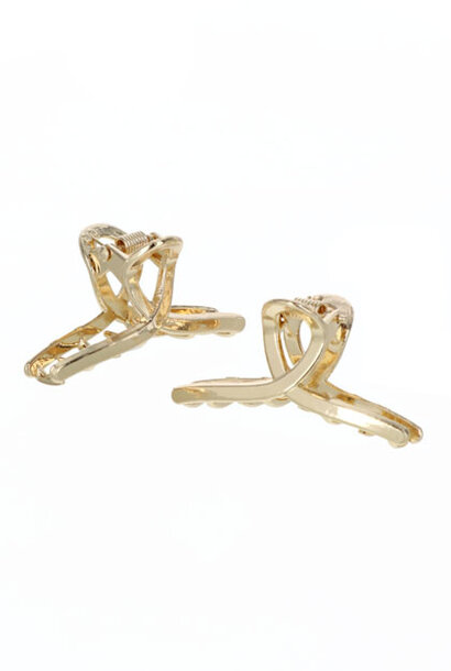 Curl smal duo hairclips (4.5cm) Gold