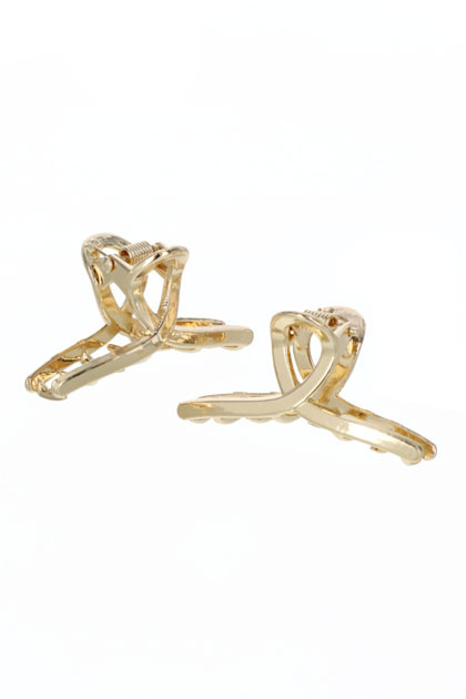 Curl smal duo hairclips (4.5cm) Gold-1