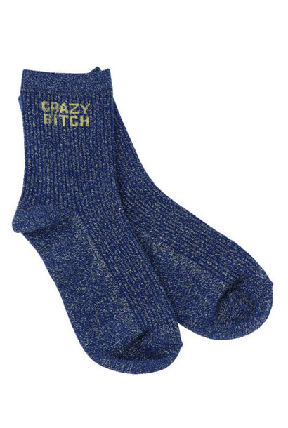 "Crazy bitch" socks (36-40)  Navy Gold
