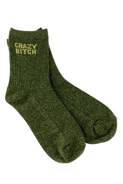 "Crazy Bitch" socks (36-40) Khaki Gold
