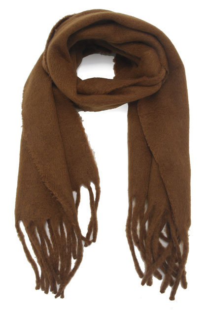 Rheo frigle scarf (48x180) Dark Brown-1