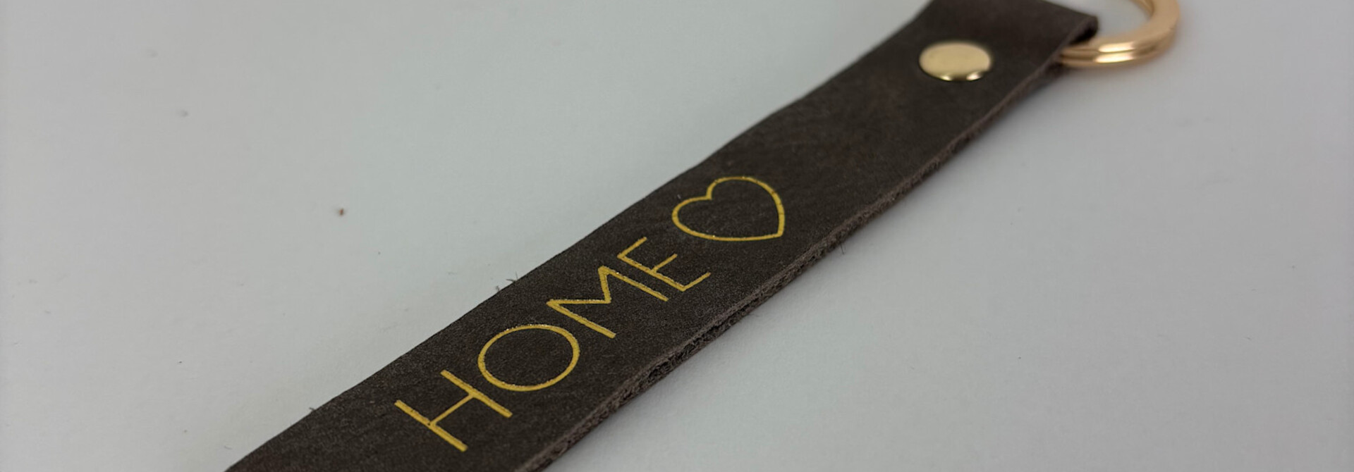 Home leather keychain  Hazelnut