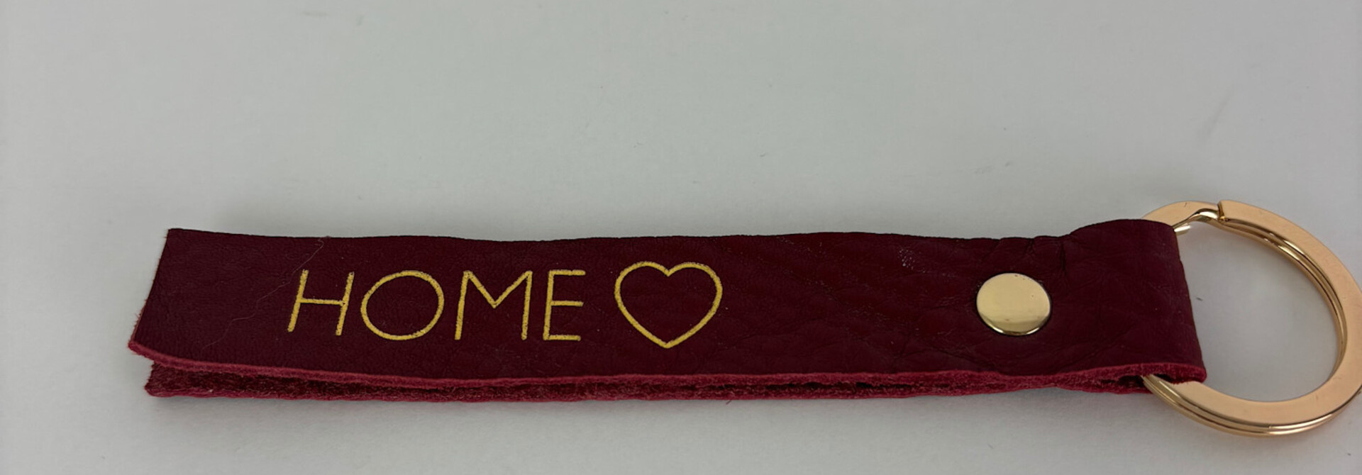 Home leather keychain Bordeaux