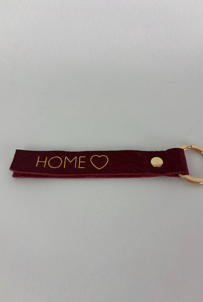 Home leather keychain Bordeaux