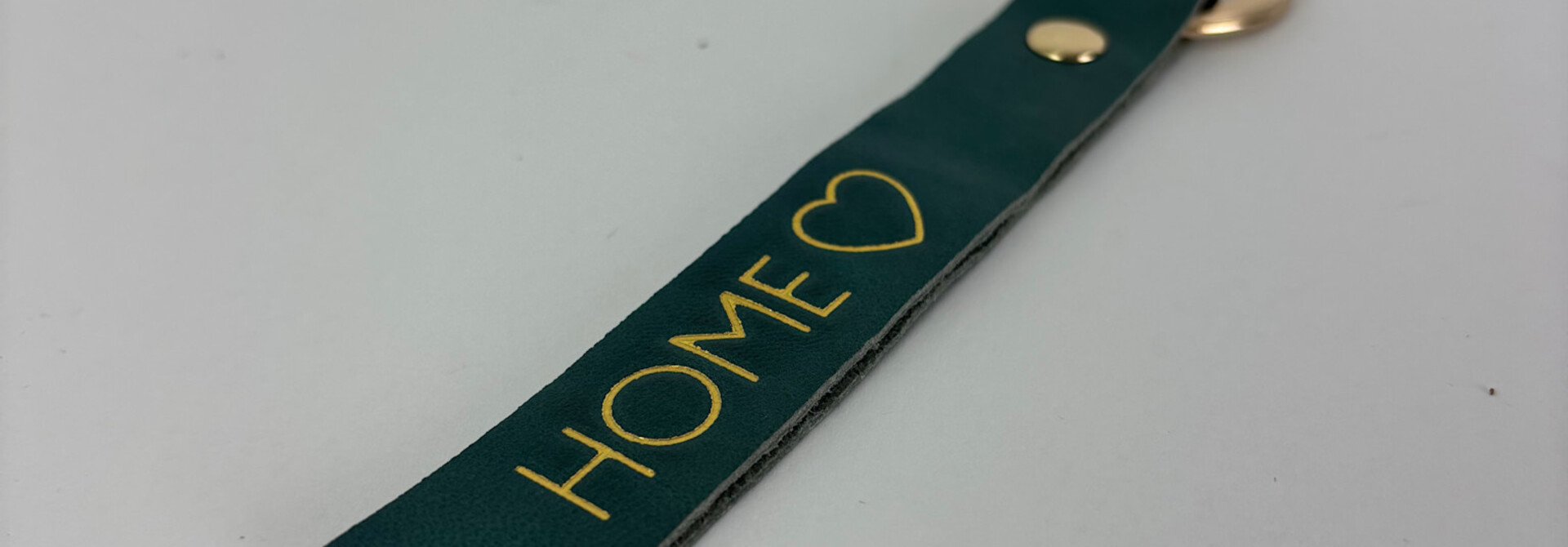 Home leather keychain  Petrol