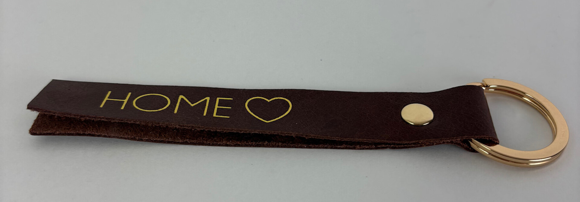 Home leather keychain  Marron