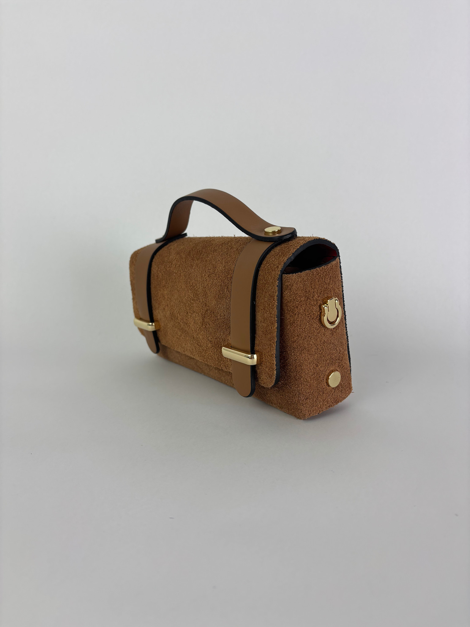 Ferretti suede genuine leather bag Camel-1