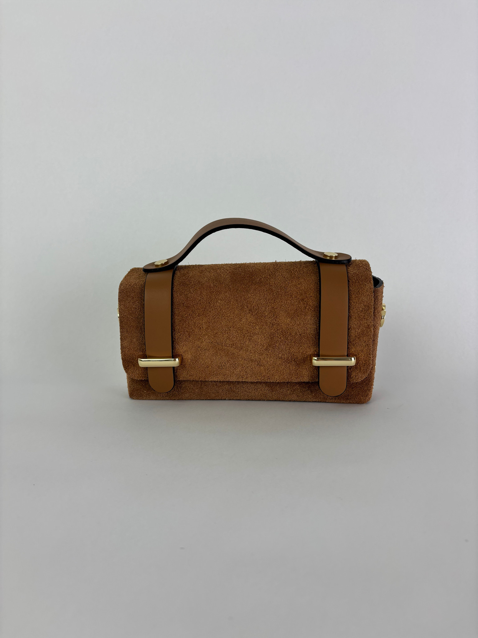 Ferretti suede genuine leather bag Camel-3