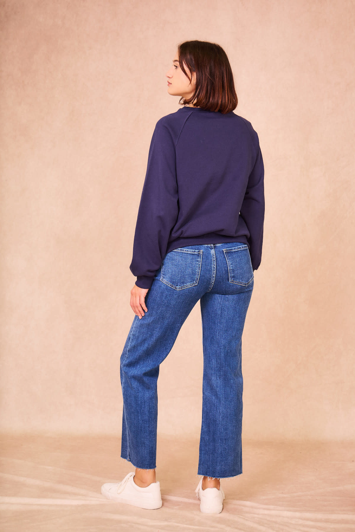 "La vie en rose" coton sweater Marine Blue-5