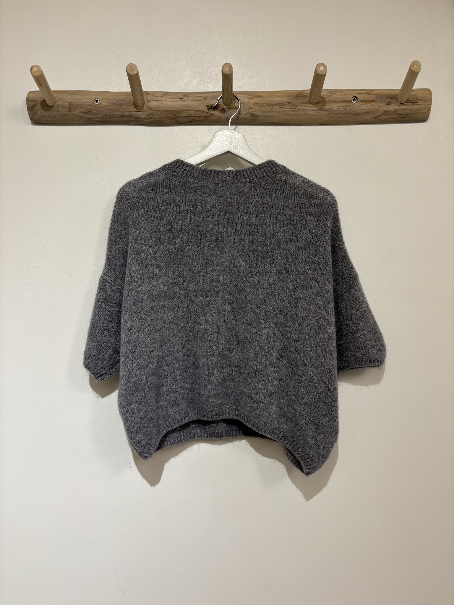 Agnea boxy s/s knit Grey-2