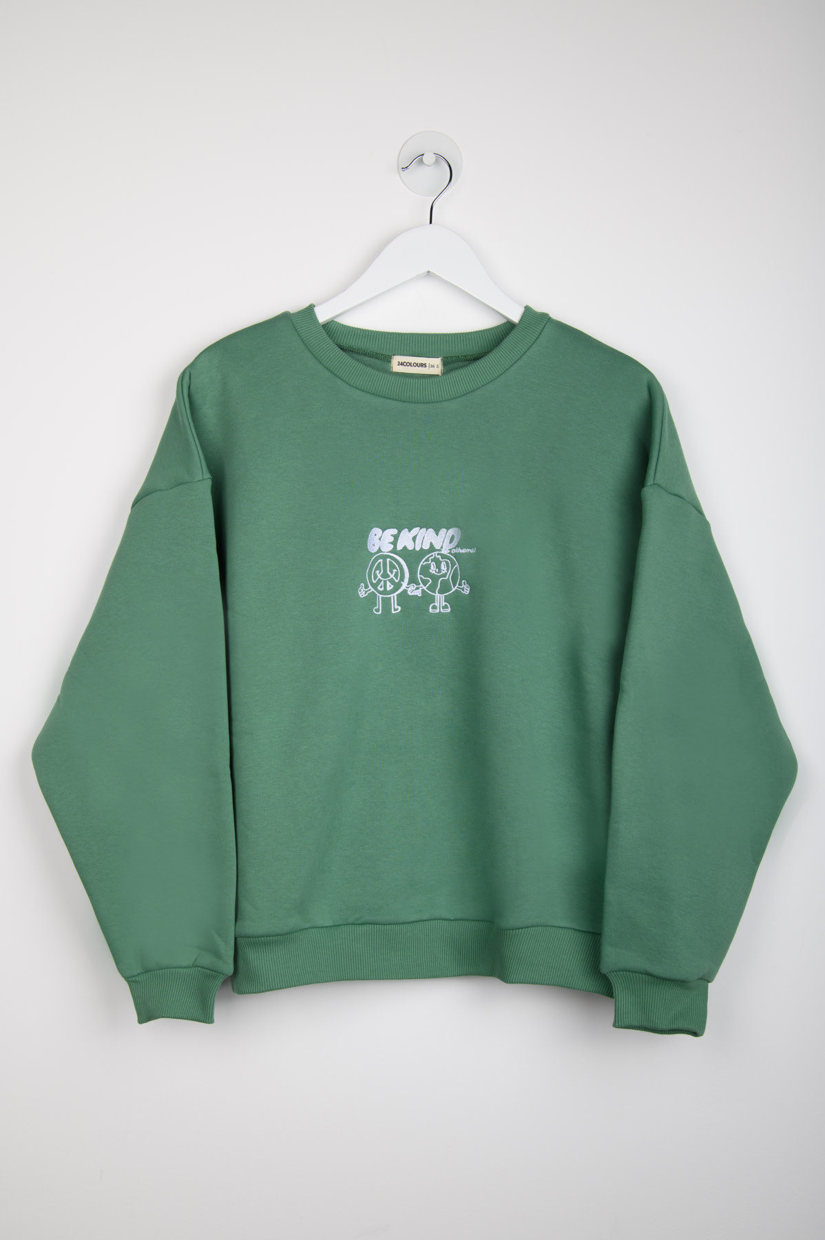 "Be Kind" molton sweater Green-1