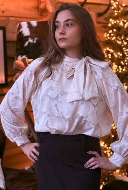 Boulder voile bow blouse Ecru