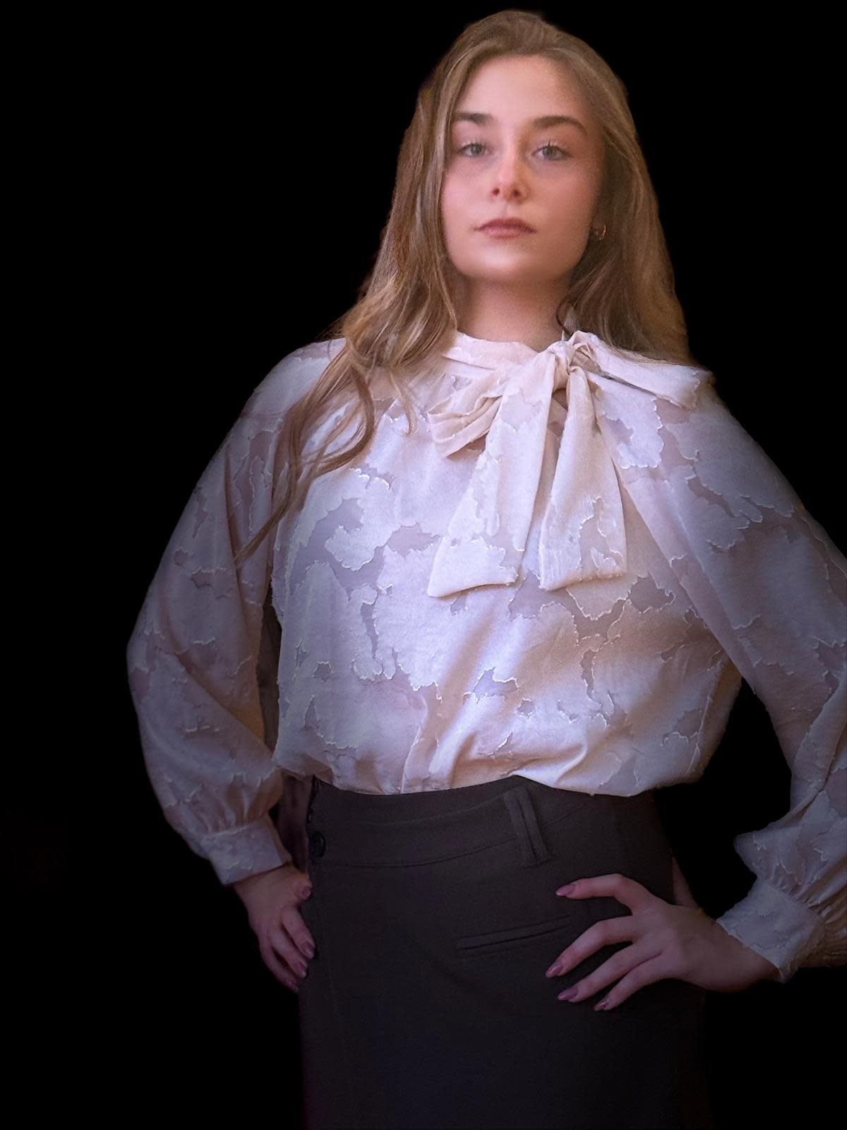 Boulder voile bow blouse Ecru-3