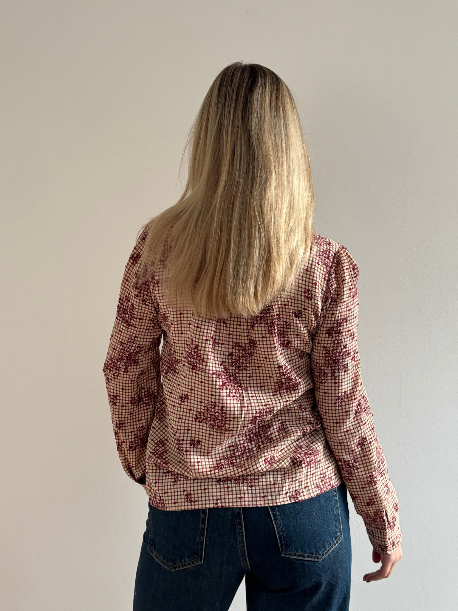 Felicé coton ruches blouse Burgundy-3