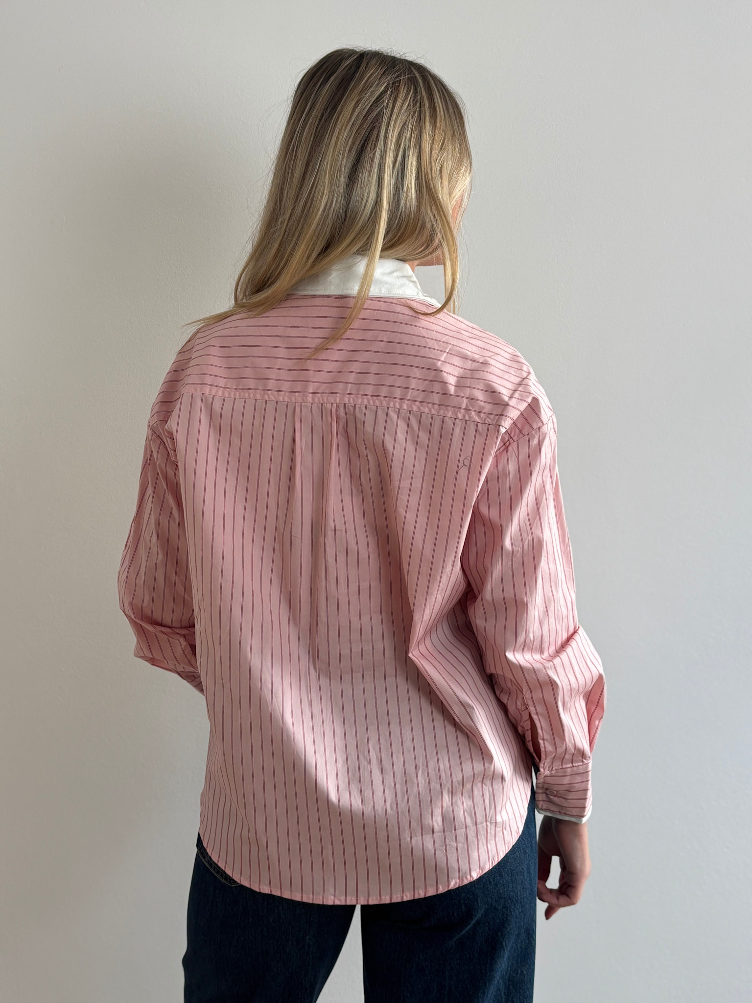 Francis dandy coton pinestripe shirt Pink-2