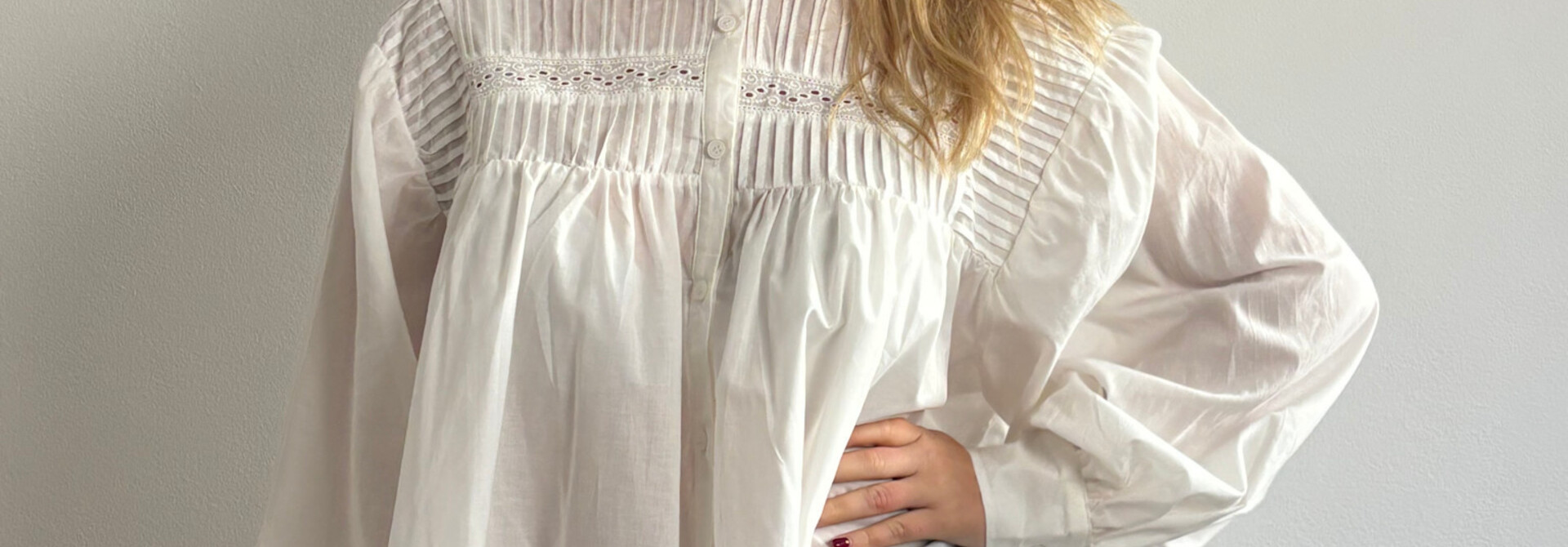 Calestra bohemain coton oversized blouse White