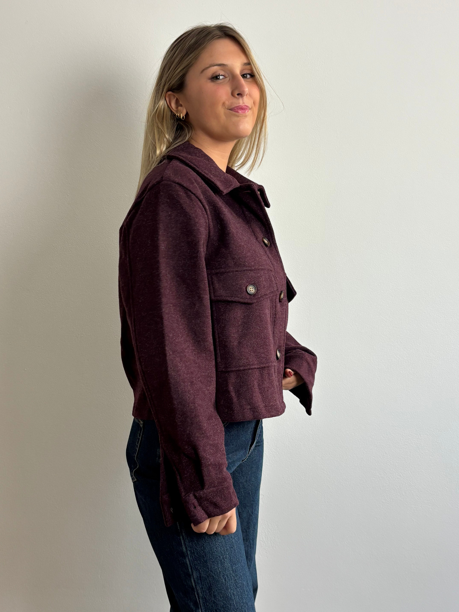 Freddie wool jacket Prume Bugundy-1