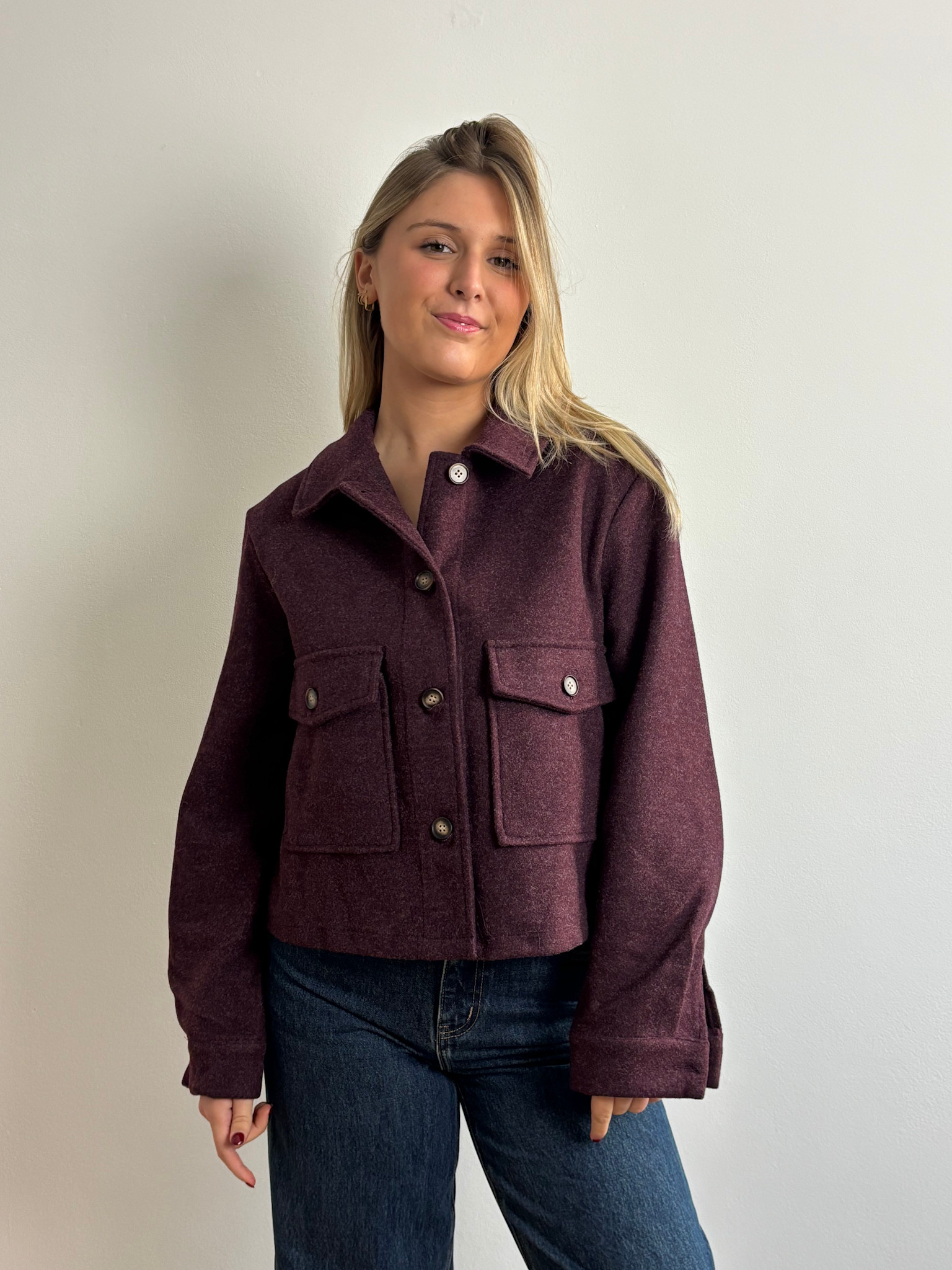 Freddie wool jacket Prume Bugundy-2