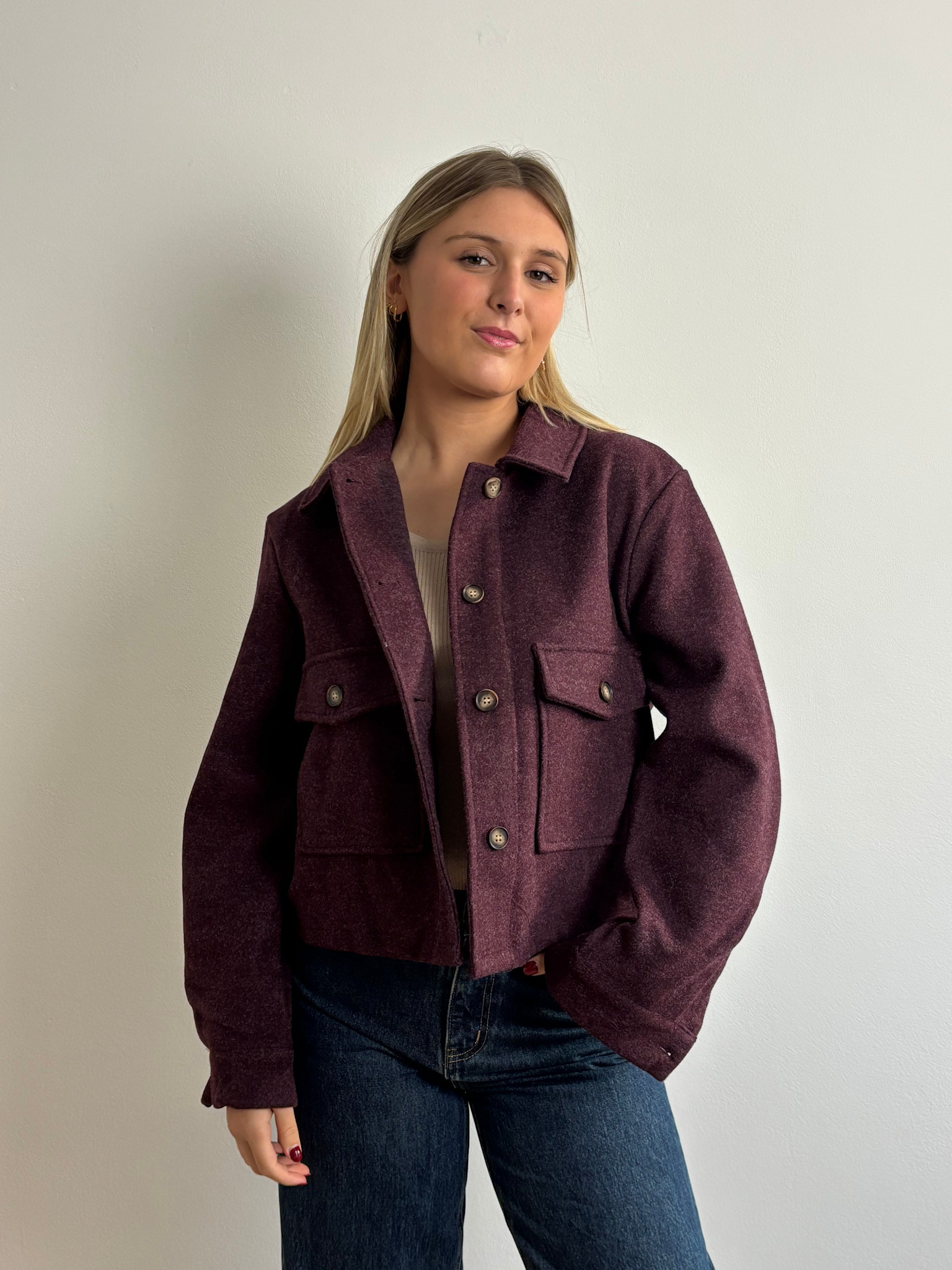 Freddie wool jacket Prume Bugundy-3