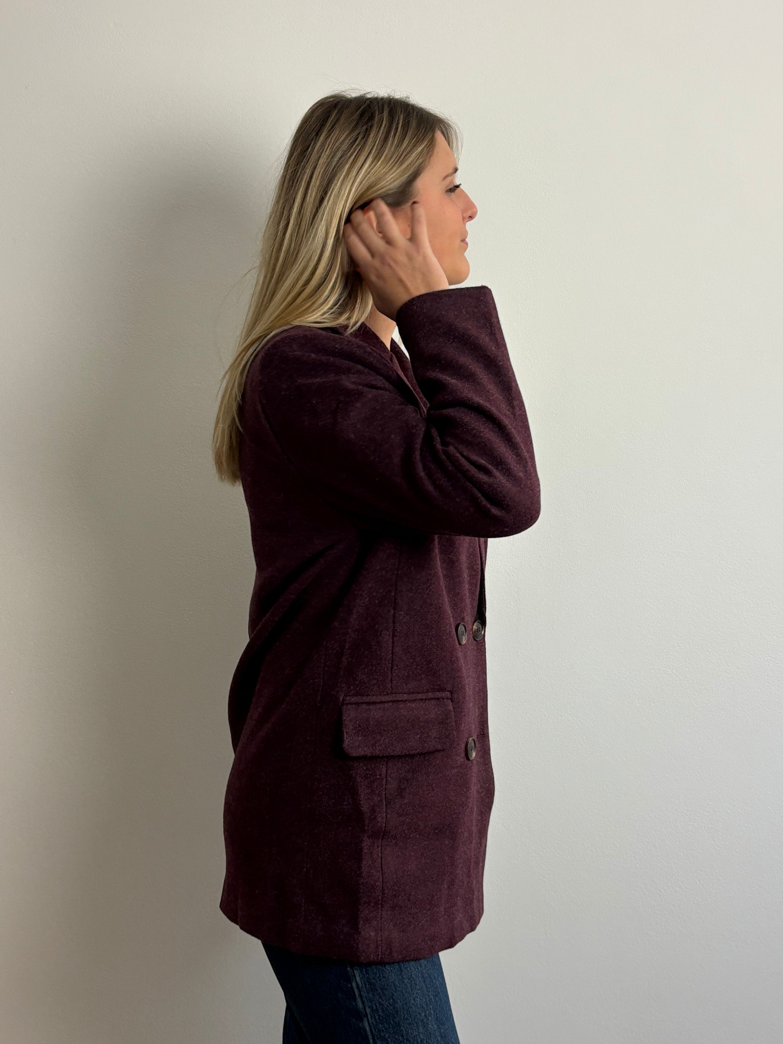 Jill wool blazer jacket Prume Burgundy-4