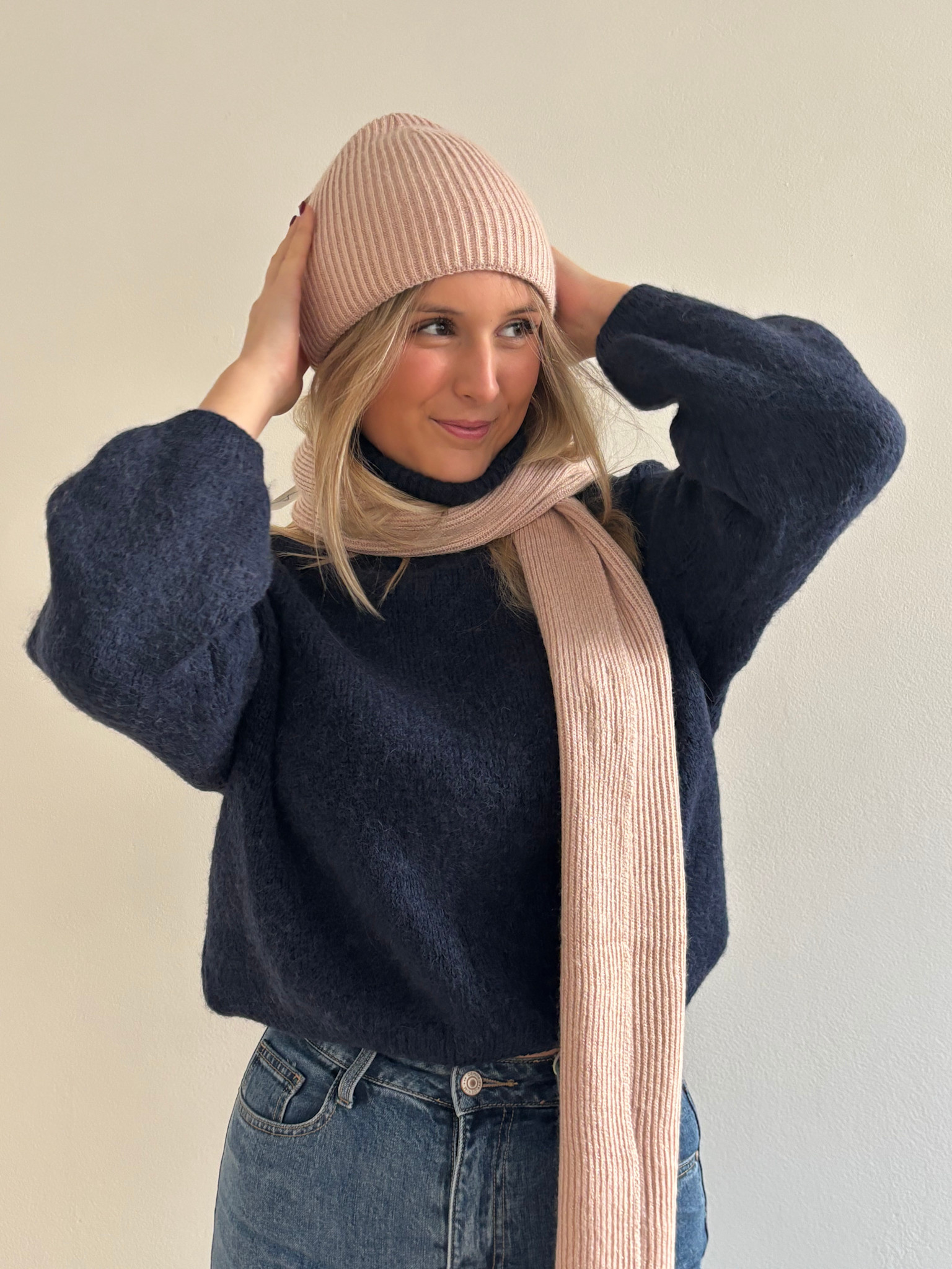 Lana viscose sparkeling scarf Rosé-3