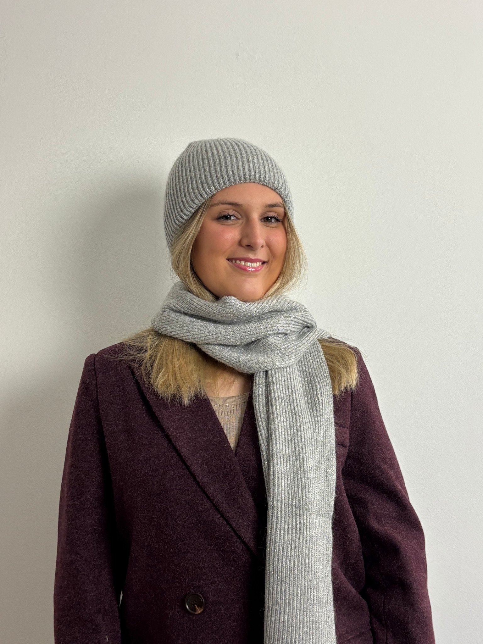 Lina viscose sparkeling beanie Grey-2