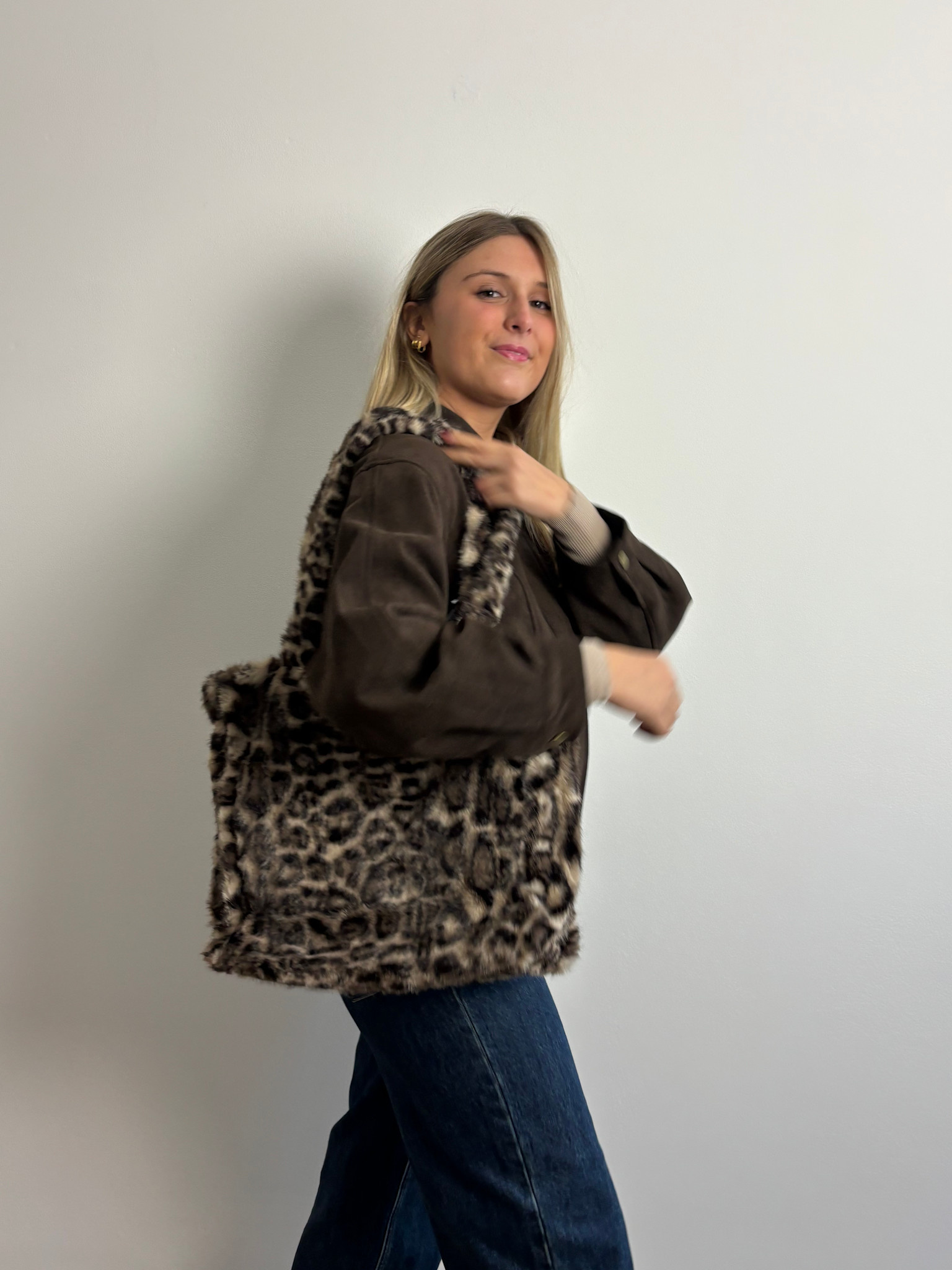 Luxx faux-fur shopper bag Leopard-3