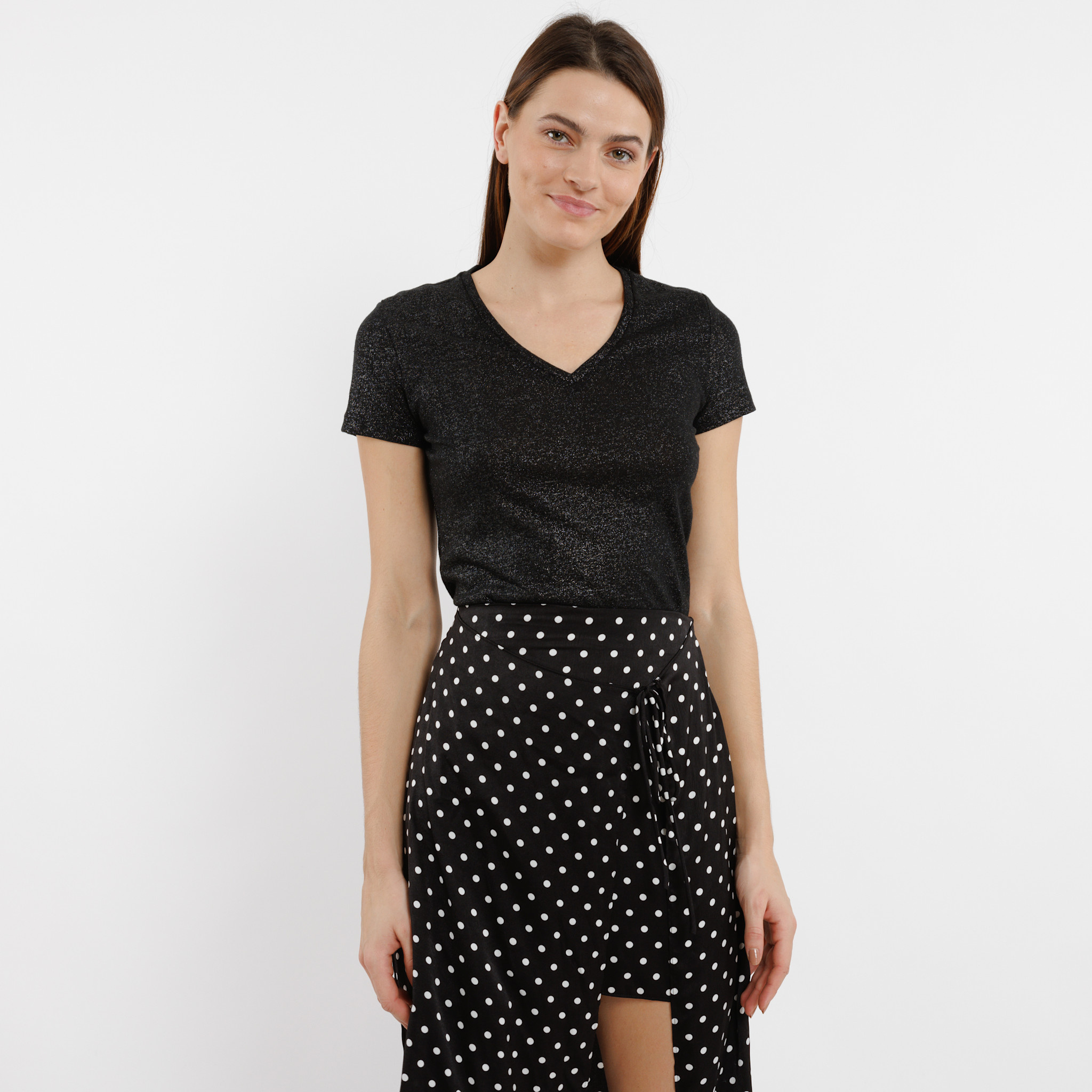 Aerin sparkle basic tshirt Black-1