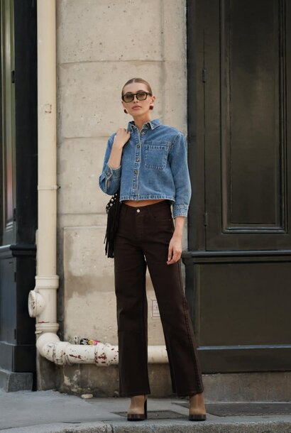 Gabriel straight hw wide jeans Brown