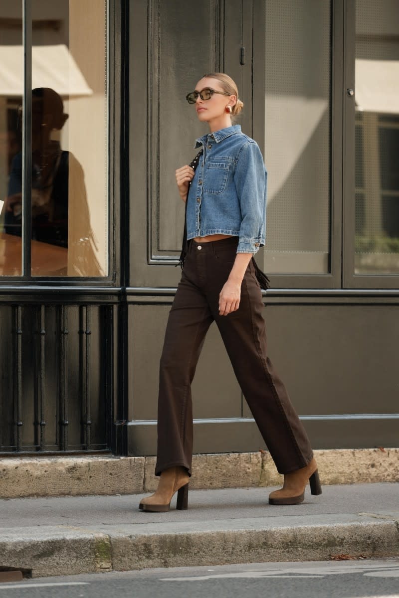 Gabriel straight hw wide jeans Brown-2