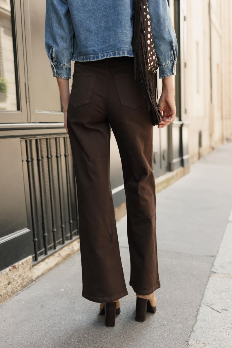 Gabriel straight hw wide jeans Brown-4