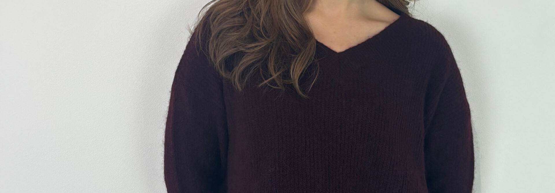 Louna v-neck knitted pull Dark Burgundy