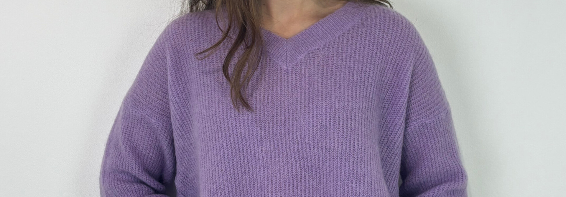 Louna v-neck knitted pull Lila