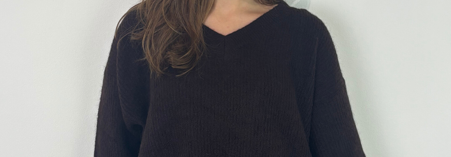 Louna v-neck knitted pull Dark Choco Brown