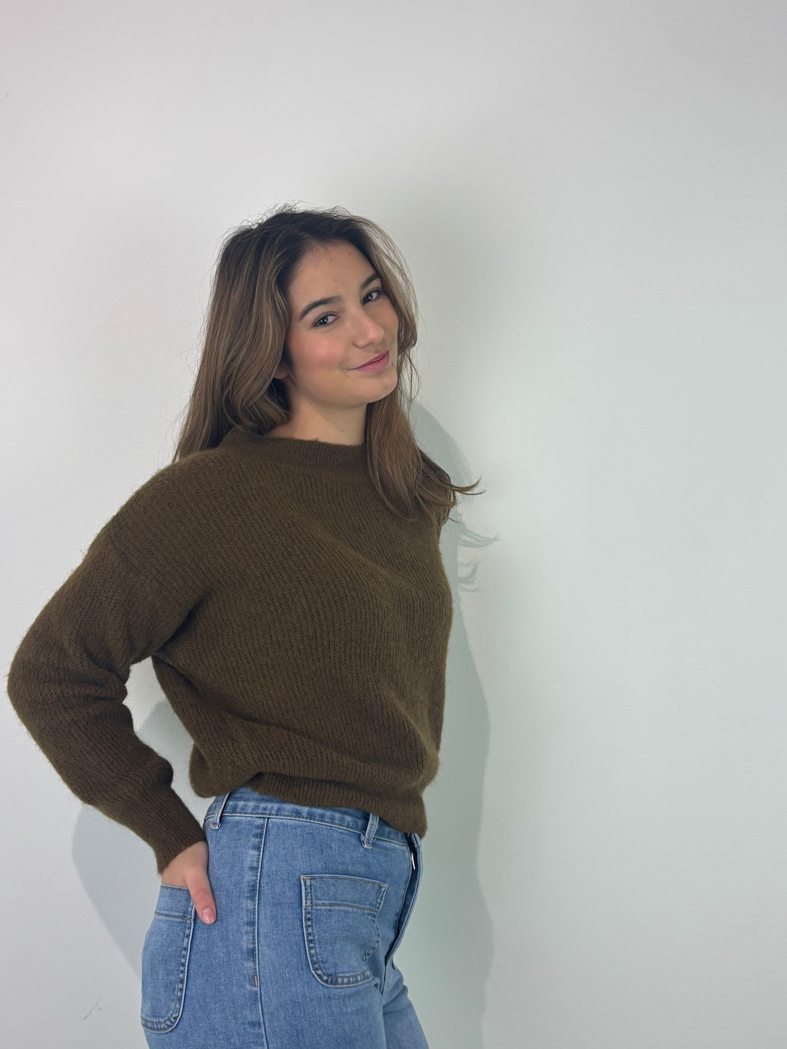 Thaïs short boatneck Bronze Olive-3