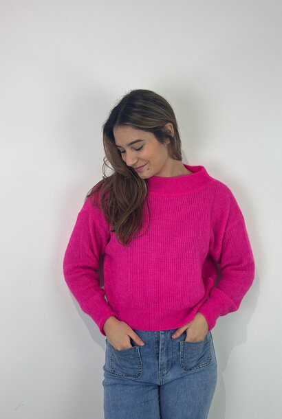 Thaïs short boatneck Fushia Pink