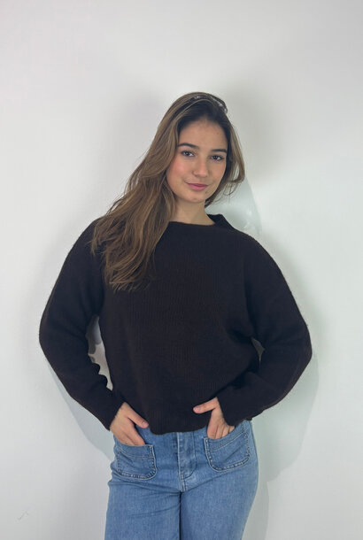 Thaïs short boatneck Brown Choco