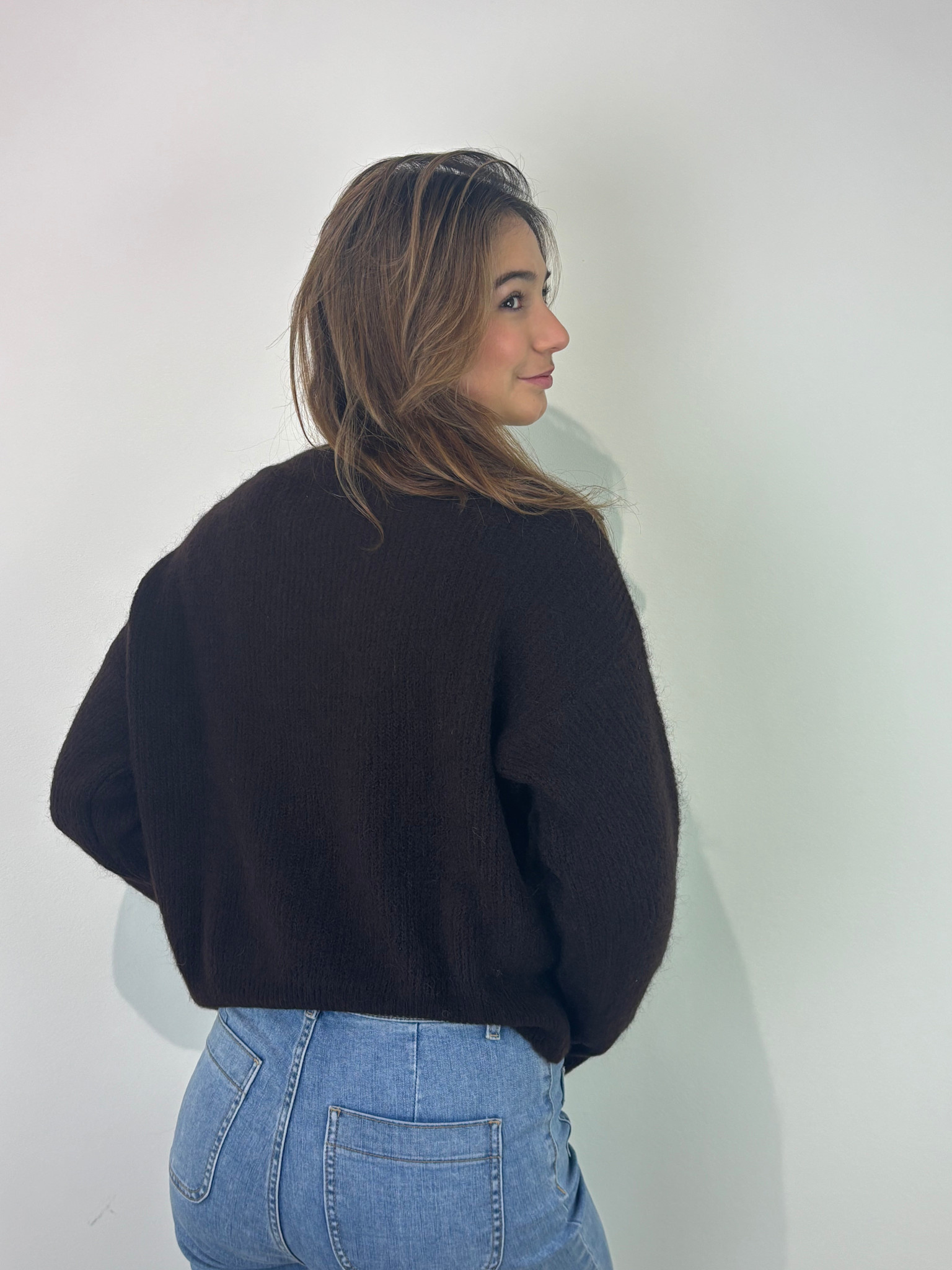 Thaïs short boatneck Brown Choco-3