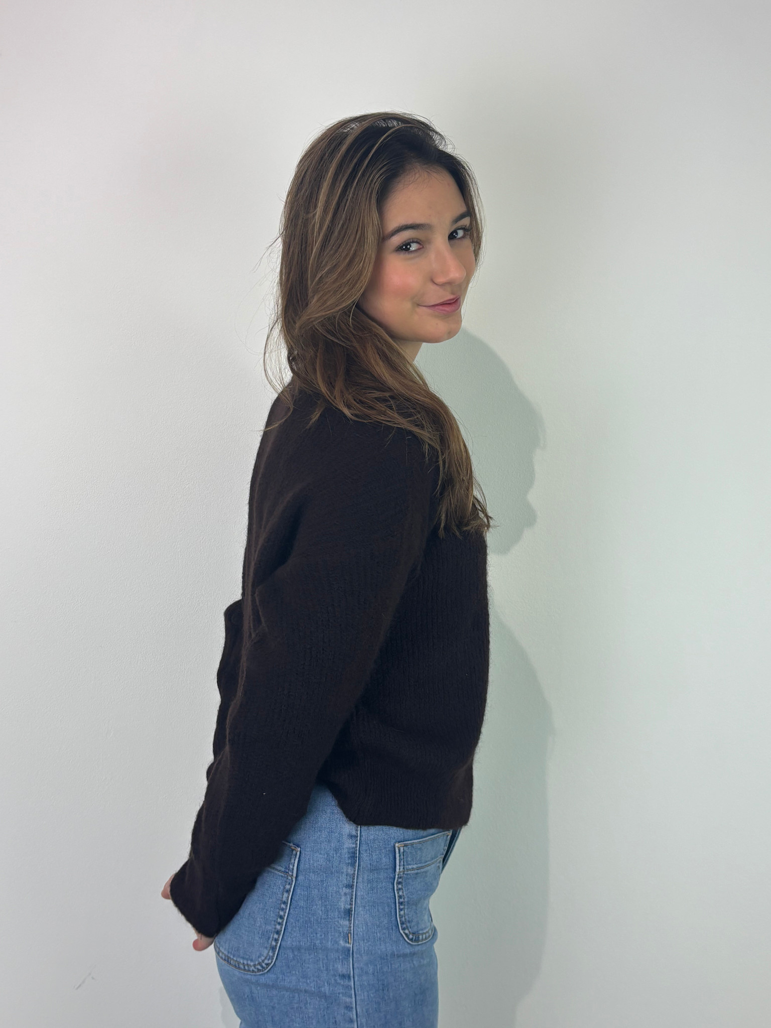 Thaïs short boatneck Brown Choco-2