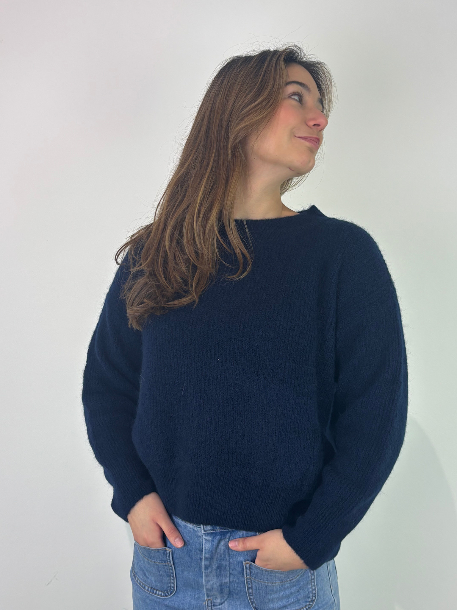 Thaïs short boatneck Navy Blue-3