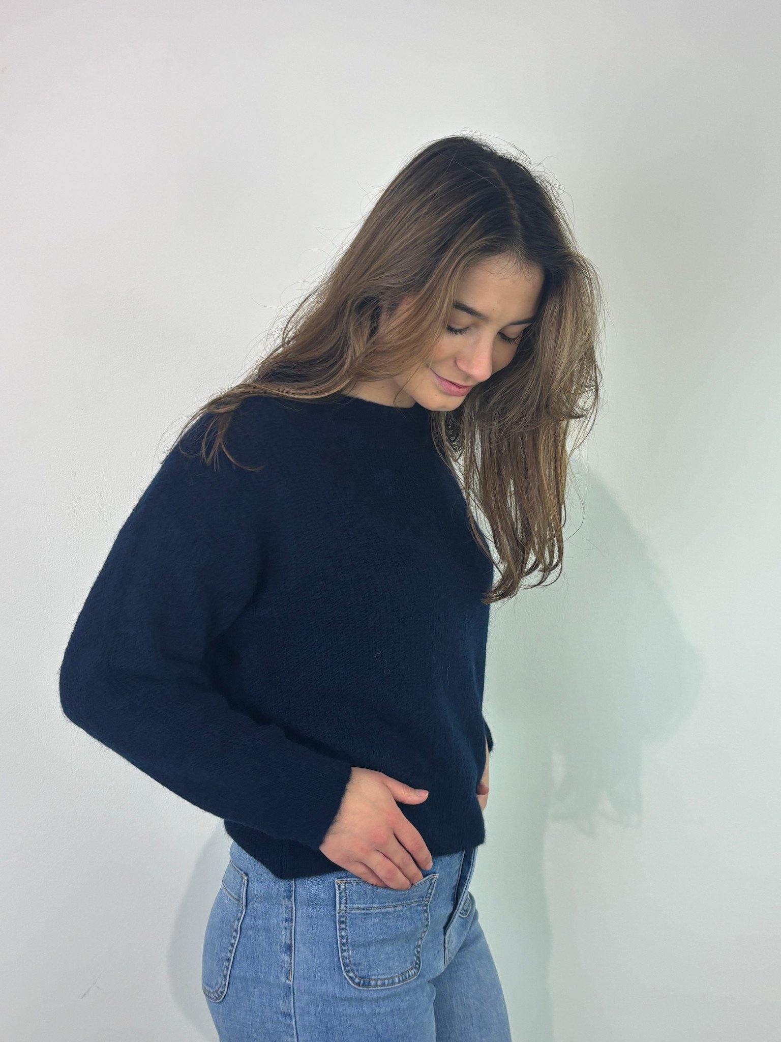 Thaïs short boatneck Navy Blue-1