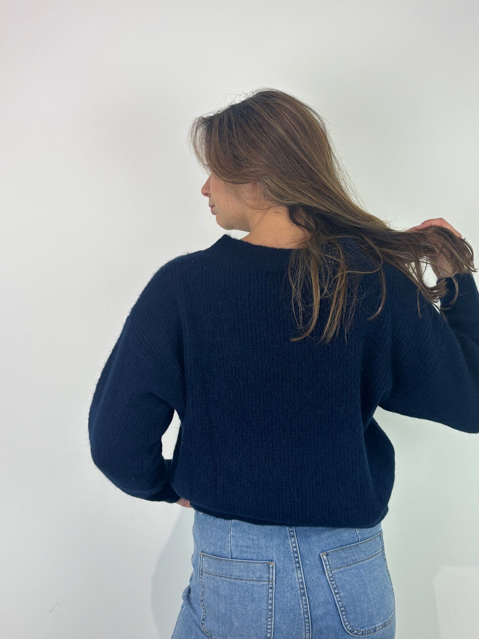 Thaïs short boatneck Navy Blue-2