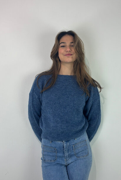 Thaïs short boatneck Denim Blue