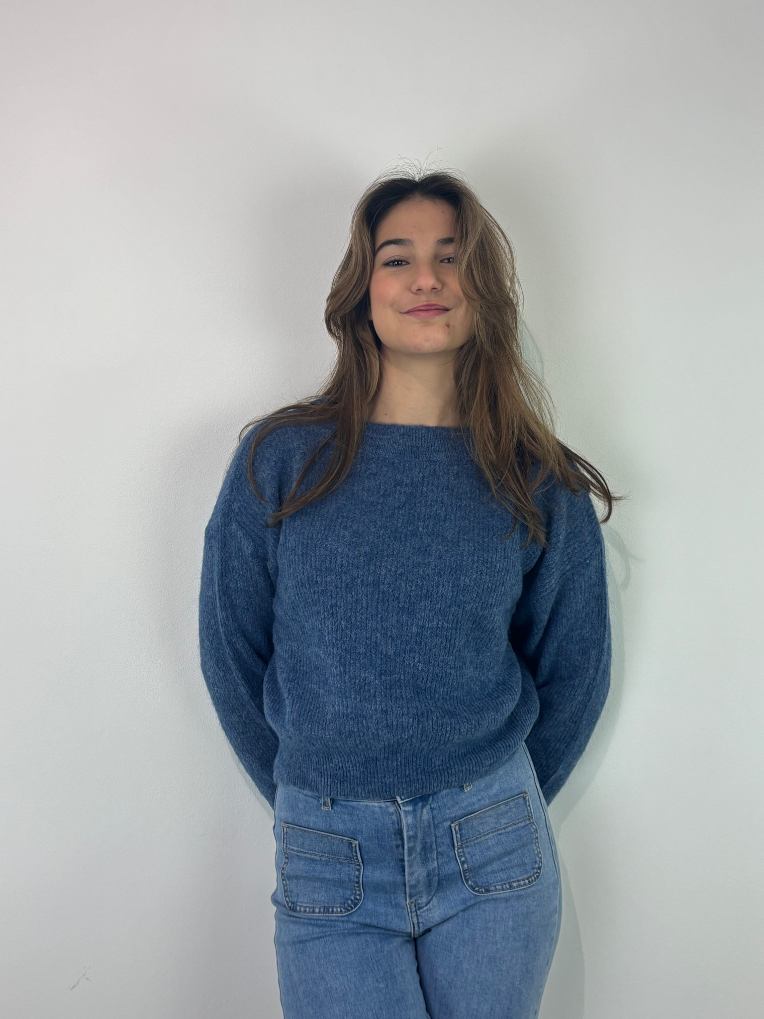 Thaïs short boatneck Denim Blue-1