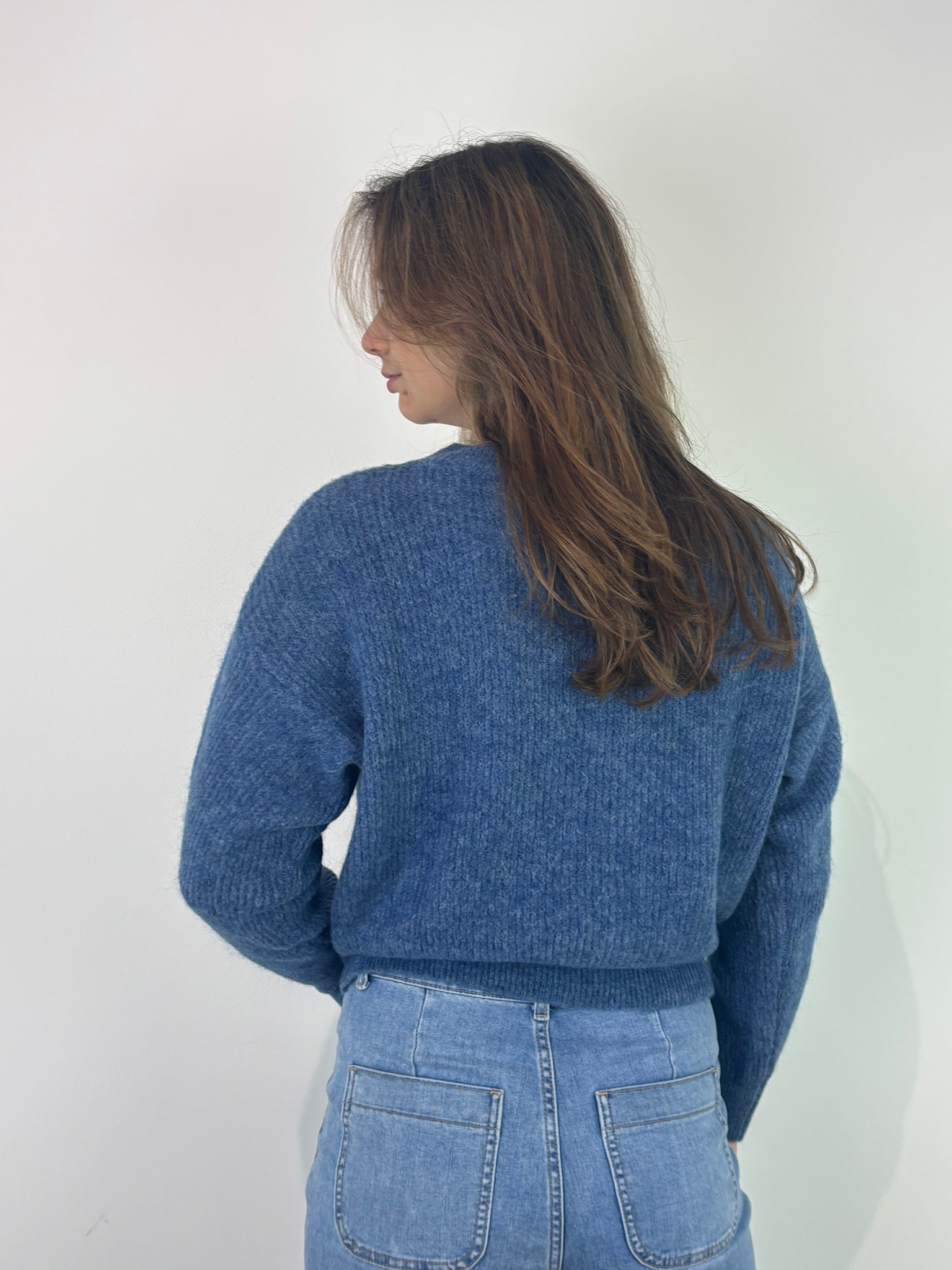 Thaïs short boatneck Denim Blue-4