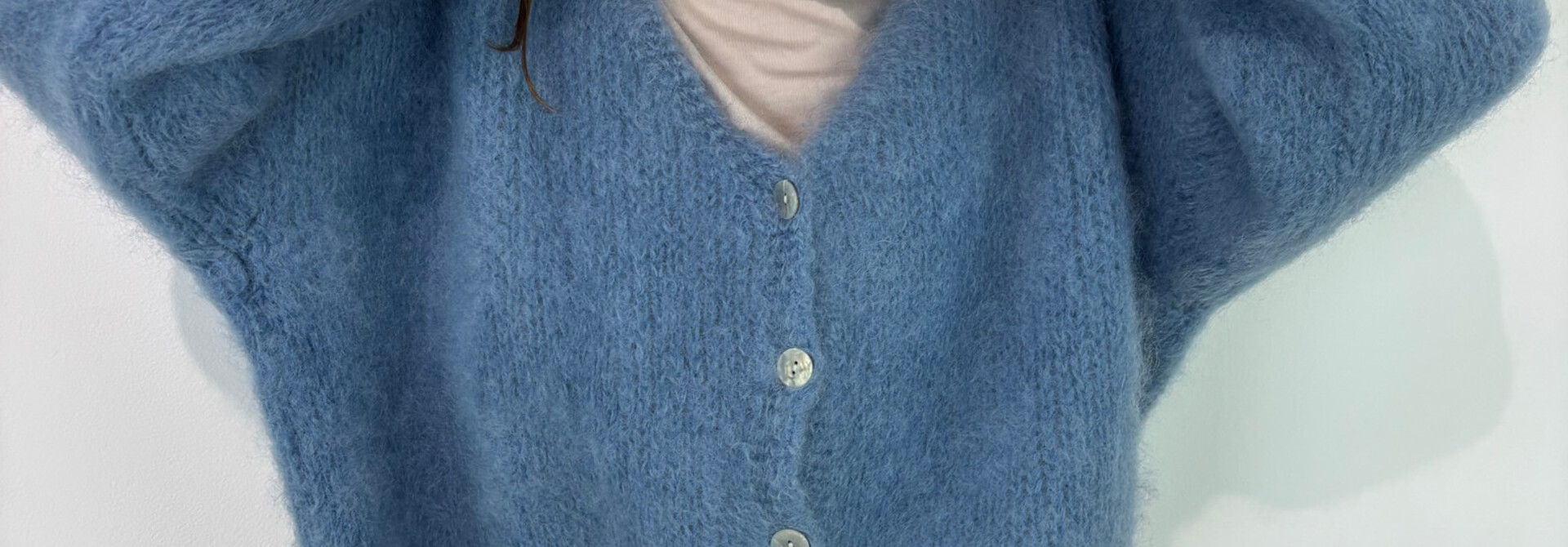 Noba oversized fluffy cardigan Denim
